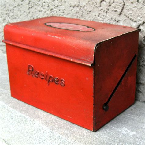 antique metal recipe boxes|antique recipe boxes for sale.